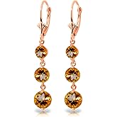 7.2 Carat 14K Solid Rose Gold Chandelier Earrings Citrine