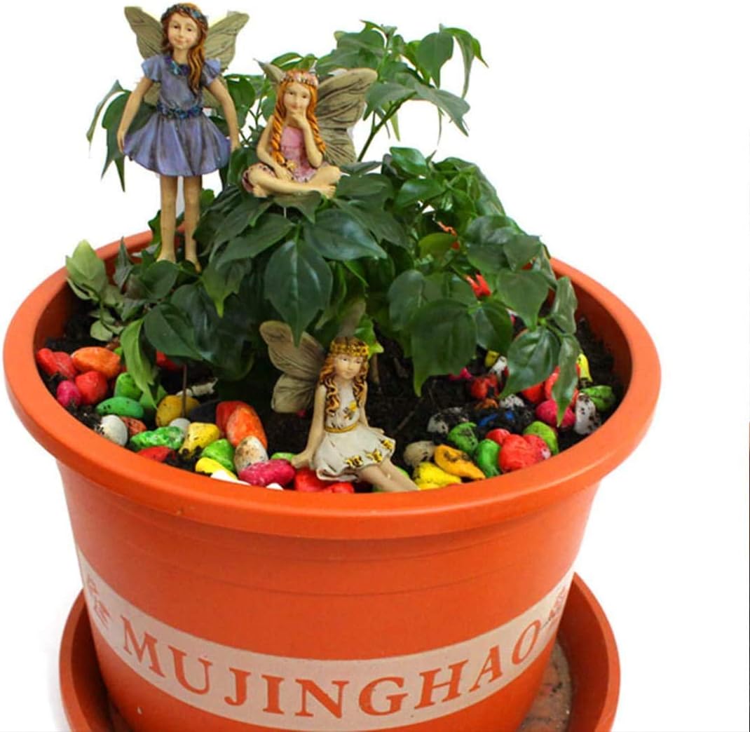 XILETU Miniature Fairies with Stable Stakes - 6 Different Fairies Patio Decor & Garden Ornaments Party Supplies Yard Stakes Decorative for Outdoor Christmas: Garden & Outdoor