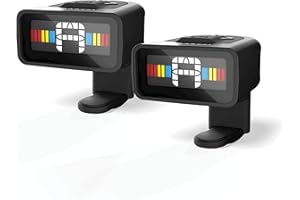 PLANET WAVES D'Addario Accessories D'Addario Guitar Tuner - Micro Headstock Tuner - Tuner for Acoustic Guitar, Electric Guitar, Bass Guitar, Mandolin, Banjo, Ukelele - Compact & Discrete - Clip On - 2 Pack