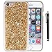 iPhone 7 Case, iYCK Luxury Bling Glitter Sparkle [Gold Foil Embedded] Transparent Flexible Soft Rubber Gel TPU Protective Shell Hybrid Bumper Case Cover for Apple iPhone 7 4.7inch - Gold