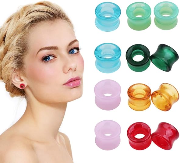 topbrighttrade 12pcs Ear Gauge Plugs for Ears Double Flared