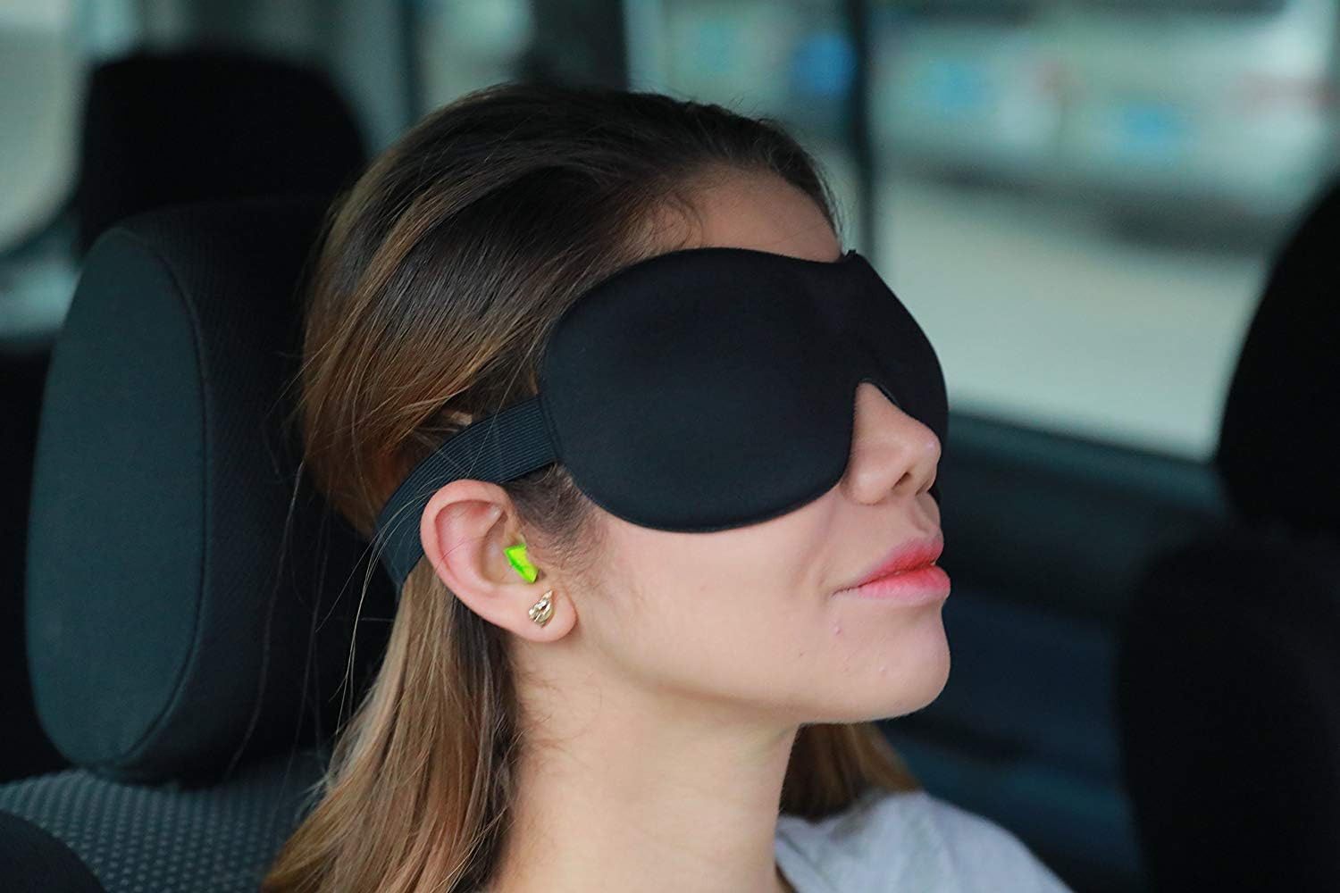 Sleep Mask Sleepfun Invisible Alar Deep Orbit 3D Eye Mask Ultra Lightweight & Comfortable Sleeping Mask for Travel, Nap, Shift Works, Black & Blue: Health & Personal Care