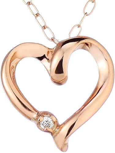 Amazon Suehiro ダイヤモンド ネックレス K10 ピンクゴールド ハート レディース ネックレス 通販