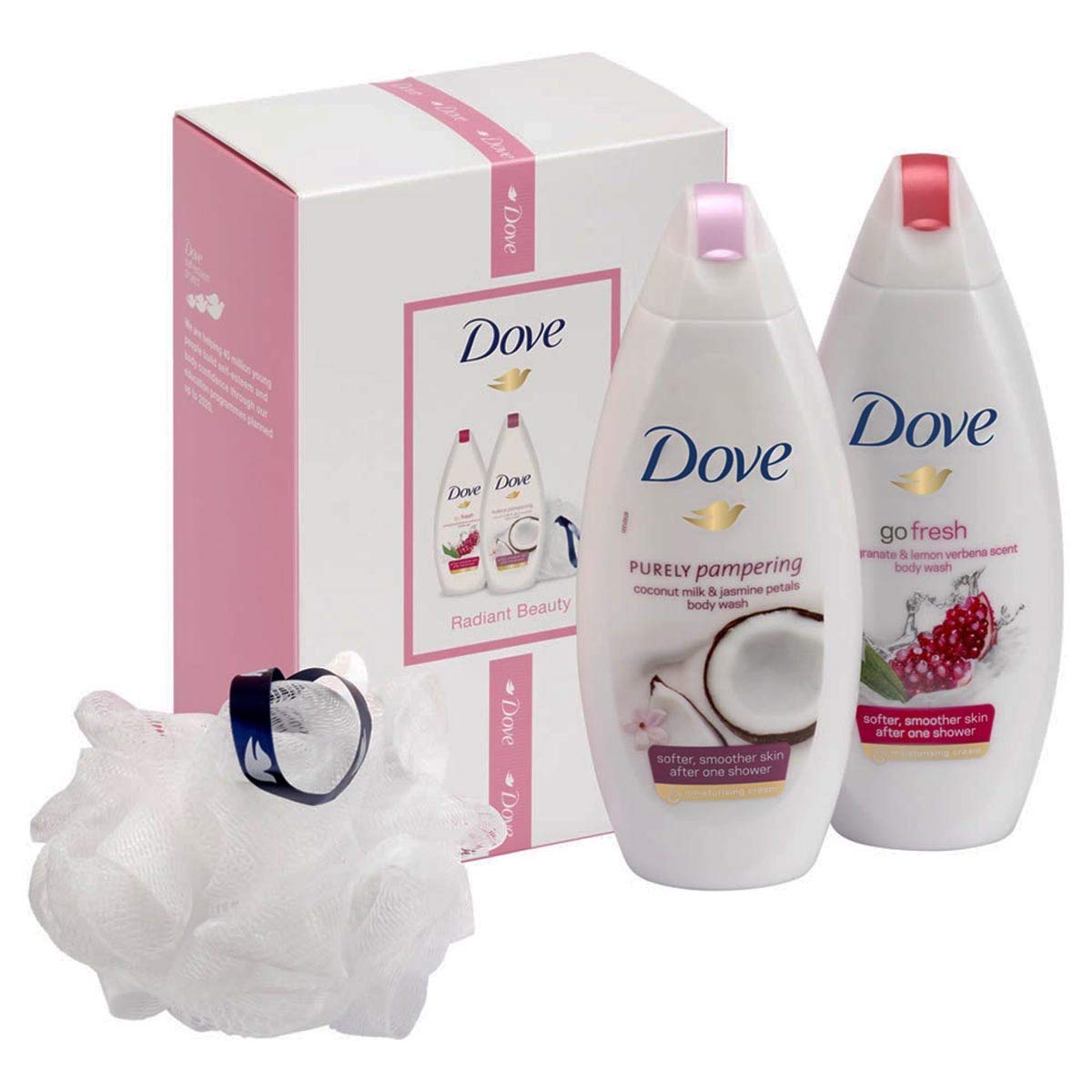 Dove Radiant Beauty 3Piece Gifting Set Purely Pampering and Go Fresh