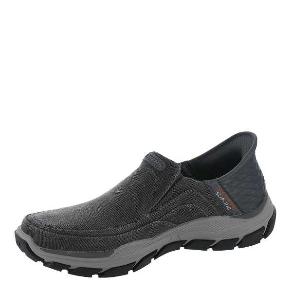 SKECHERS SLIP-INS RELAXED FIT: RESPECTED-HOLMGREN MEN’S SLIP ON, 12 3E US, CHARCOAL