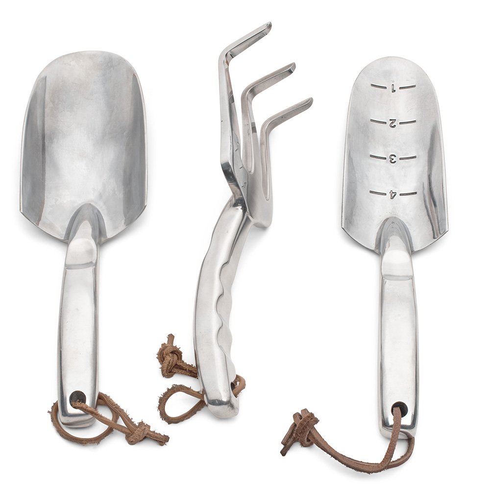 Photo 1 of *ONLY POTTING SHOVEL* Kings County Tools Trowel, Shovel and Garden Fork Set | Polished Cast-Aluminum | Soil Cultivation Kit | Great for All Ground Conditions | Smooth Handle with Thumb Recess