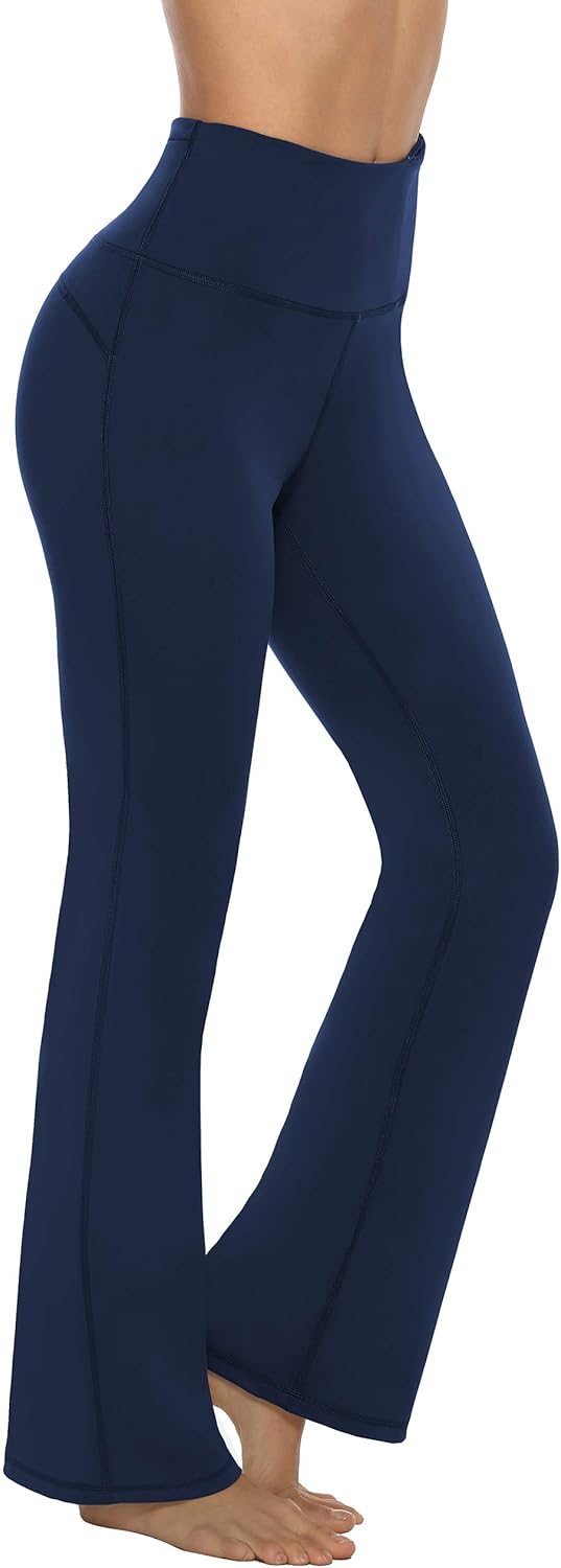 AFITNE Women's Bootcut Yoga Pants with Pockets, High Waist Workout Bootleg Yoga Pants Tummy Control 4 Way Stretch Pants at  Women’s Clothing store