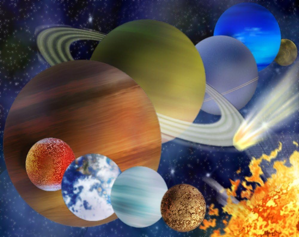 YEESAM ART New Paint with Diamonds, Diamond Painting Full Drill 5D Kits, Planet Solar System 30 * 25