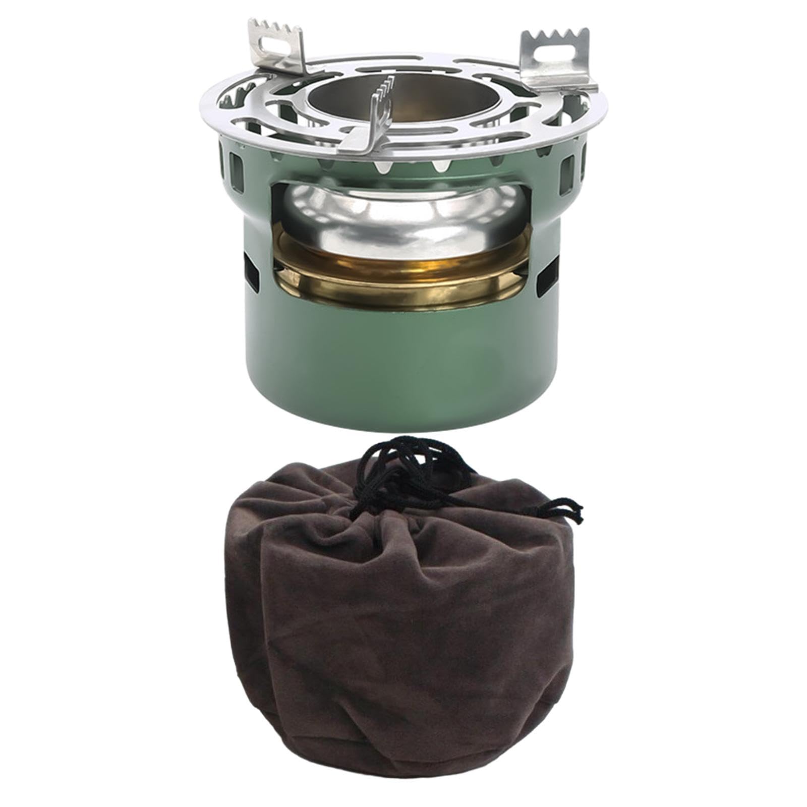 Luwecf Mini Portable Camping Stove Fishing Stove Camping Cooking Stove Outdoor Stove with Storage Bag Hiking Stove Alcohol Stove with Pot Holder for Camping Hiking Traveling Fishing Picnic