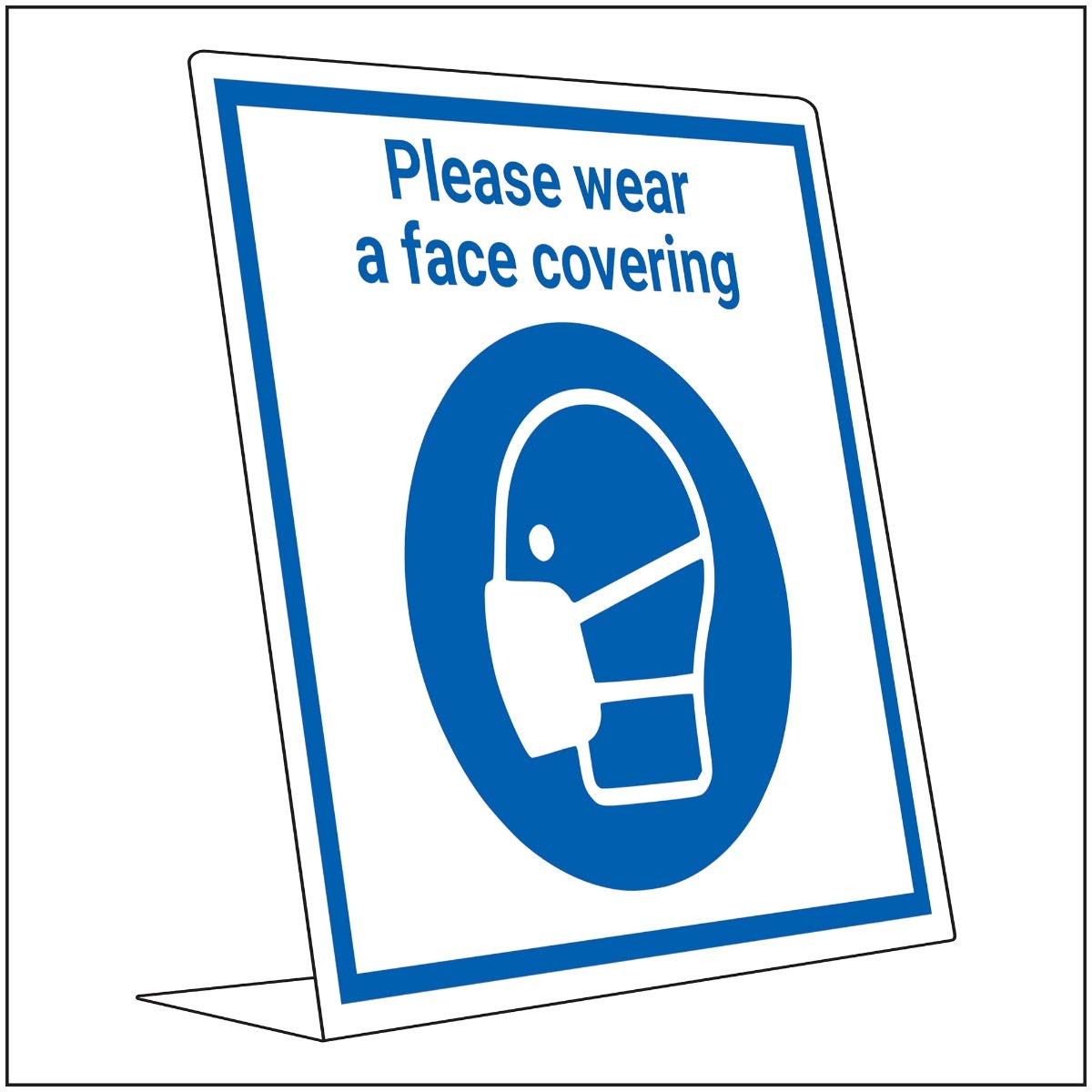 V Safety DS016AU-R2 Covid Retail Desk Sign - Wear A Face Covering - 200mm x 300mm - 2mm Rigid Plastic