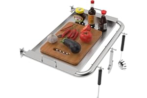 GLOWYE Side Shelf for Pit Boss 700 820 Series Pellet Grill, Stainless Steel Shelf Attachment for Pit Boss 700 820 850 Series with Serving Tray