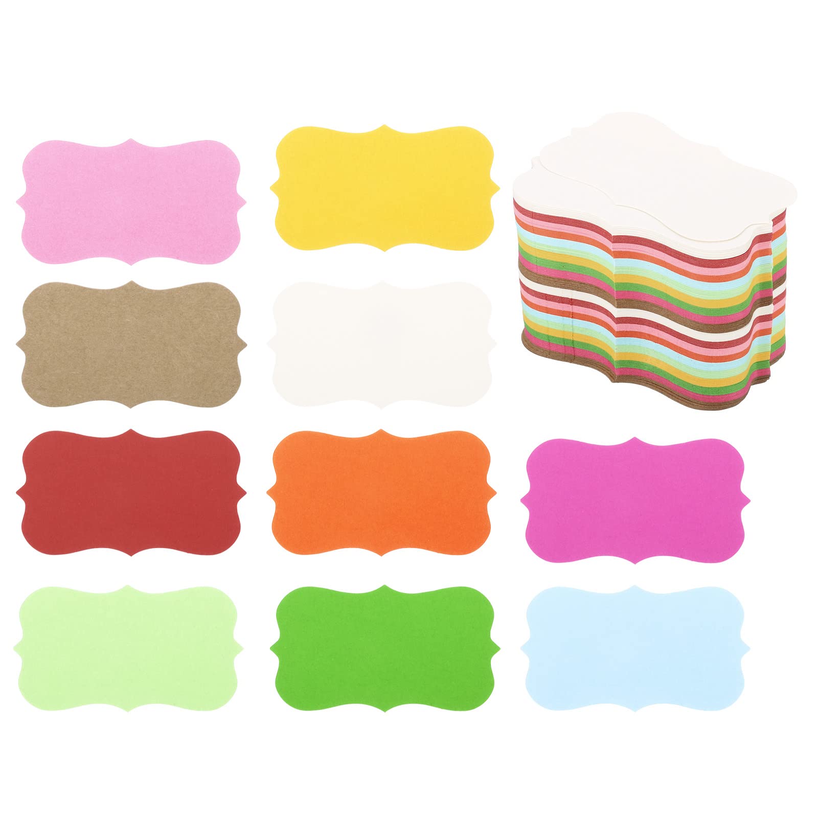 PATIKIL 2" x 3.5" Blank Paper Business Cards, 200 Pack Small Index Flash Cards Words Message Note Card Mini Paper Tags Lace for Scrapbooking, Assorted Colors