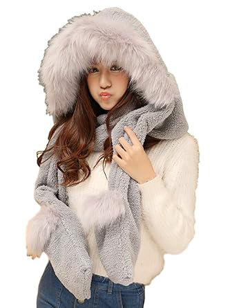 Amazon ルリジューズ あったか ファー 付き フード マフラー