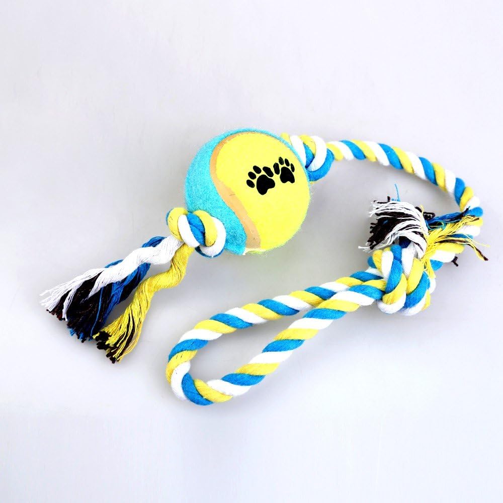 Puppy Dog Pet Toy Cotton Braided Bone Rope Double knot cotton rope trumpet Chew Knot Ball -All U Need