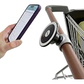 Maxby Shopping Cart Phone Holder, Magnetic Mount for Grocery Shopping | Flexible clamp fits standard cart handles and keeps phones visible for lists, coupons, delivery apps and hands-free shopping.