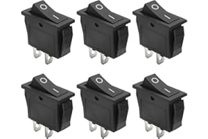 EATAKWARD 6Pcs 2 Pin Snap Rocker Switch, Black SPST ON-Off, AC 250V 15A 125V 20A Snap in Rocker Switch for Car Auto Boat Moto