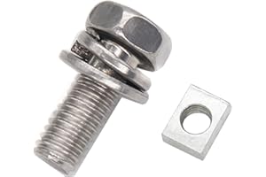 binifiMux 10-Pack ATV Motorcycle Battery Terminal M5 x10mm Bolt Square Nut Kit Stainless Steel 304