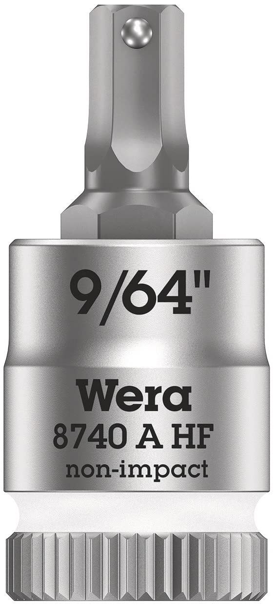 Wera 05003384001 8740 A Holding Function Zyklop In-Hex Bit-Socket, White, 9/64" x 28 mm
