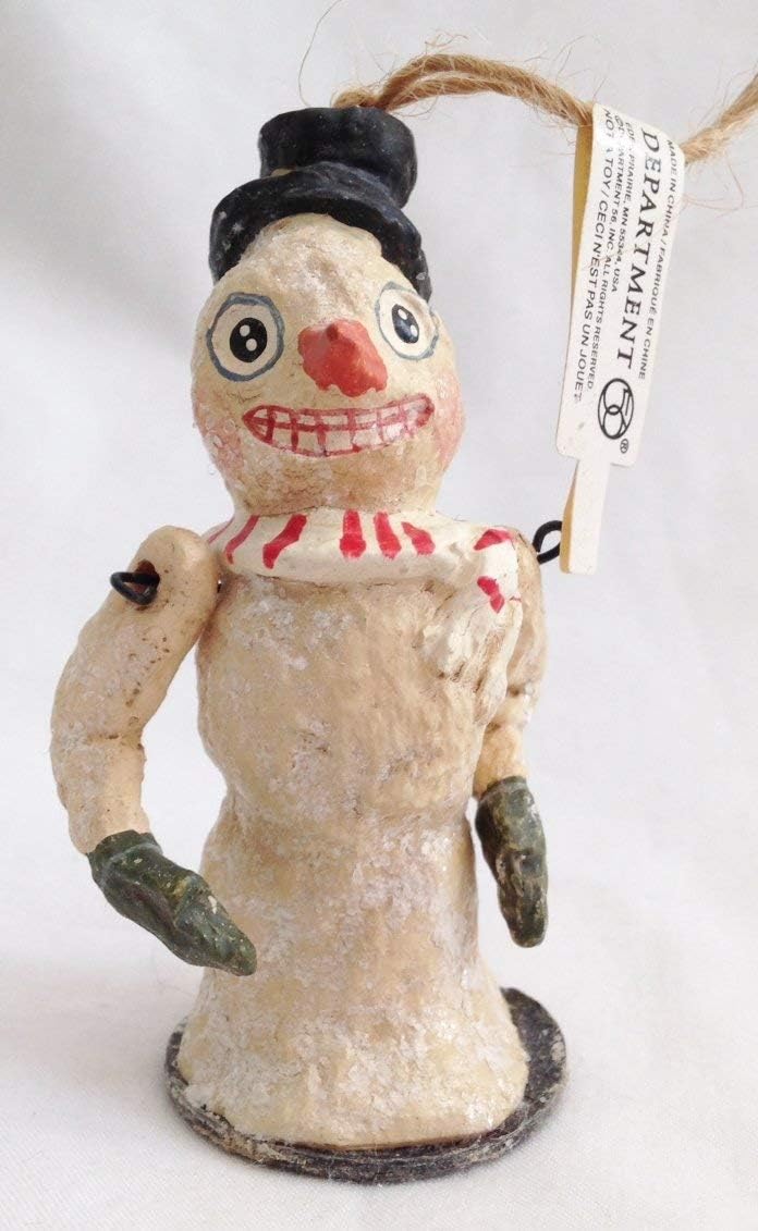 Poliwoggs 2002 Primitive Folk Art Snowman Retired Holiday Ornament by David Critchfield & Vic Fortunato (2-3/4" Tall)