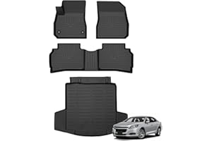 AZYT ® Floor Mats & Cargo Liner Set for 2016-2025 Chevy Malibu All Weather Automotive TPE Floor Liners Set Anti-Slip Waterproof Chevrolet Malibu Accessories - Black
