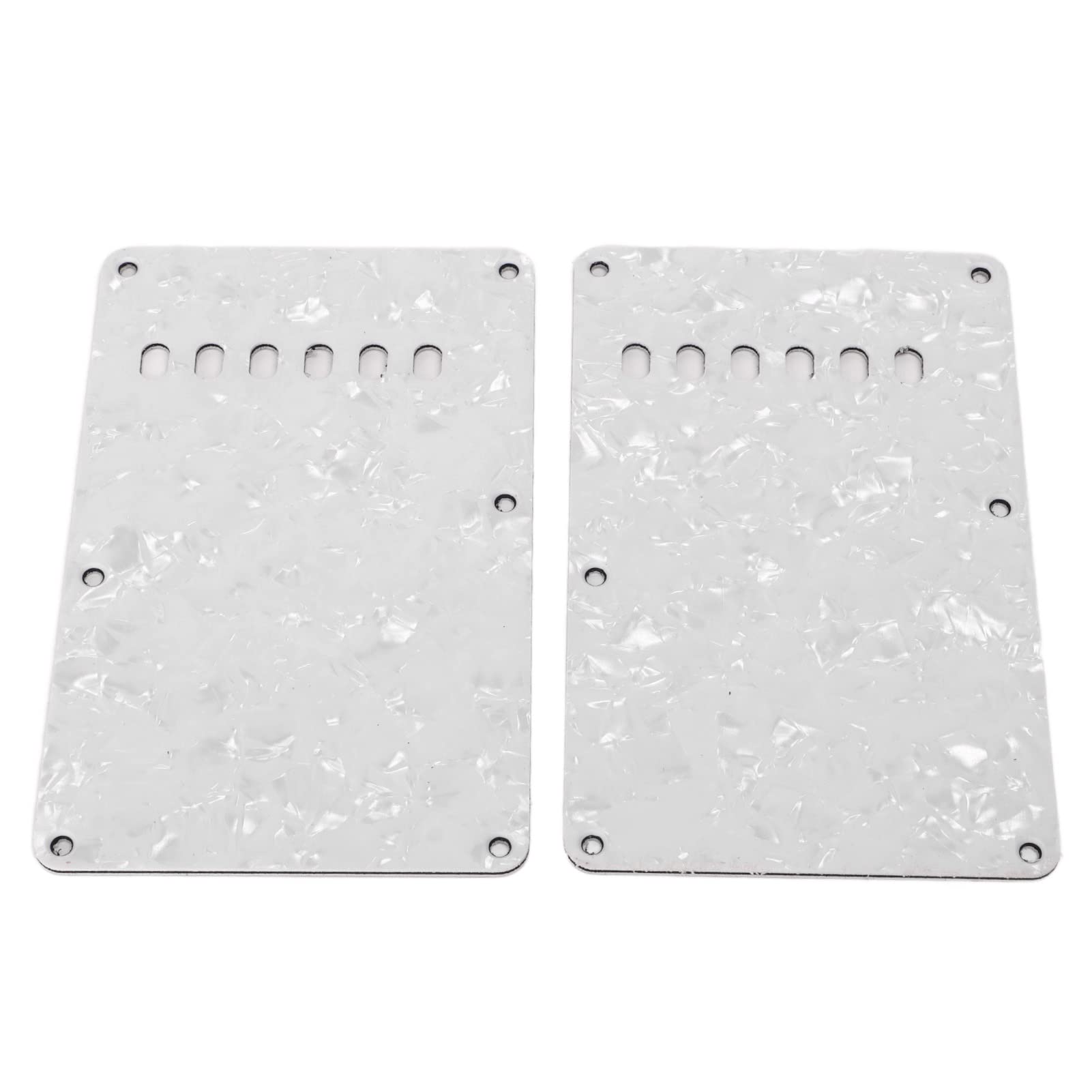2Pcs Guitar Back Plate,Electric Guitar Back Cover Plates with 6 Holes for Electric Guitar Accessory (White) Musical Instrument Accessories