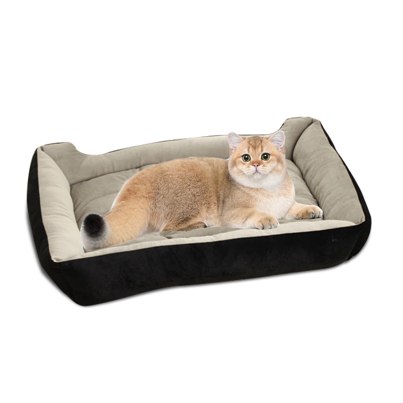 PETCUTE Dog Bed Faux Sheepskin Lining dog beds winter bolster bed dog cushion Washable pet beds for dogs Cat Bed Pet Beds medium small large