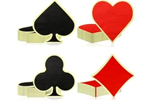 APUXXJUPA Casino Poker Print Napkins, 4 Pattern Poker Paper Napkins for Casino Theme Party Decorations Vegas Themed Party Decorations