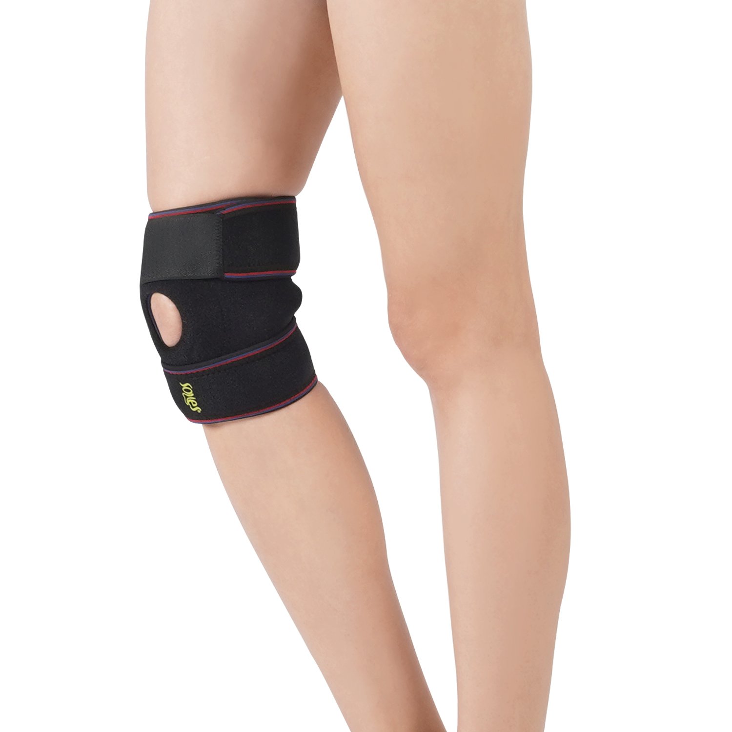 SOLES Open Patella Knee Support Brace Adjustable Fit & Maximized Durability - Incredibly Comfortable, Made of Breathable Neoprene - Sweat Free Compression Brace for Daily Comfort & Relief