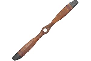 Deco 79 Traditional Wooden Airplane Propeller Decor, 5" H x 48" L, Polished Brown Finish, Model:92671