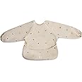 mushie Long Sleeve Baby Bib | Water Resistant Adjustable Fit for Ages 6-24 Months