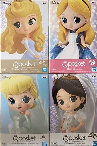 Amazon Disney ディズニー Qposket キューポスケット アリス オーロラ姫 シンデレラ ラプンツェル 4個セット 国内正規品 まとめ売り フィギュア ドール 通販