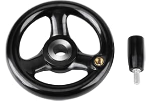 4inch 100mm Premium Industrial Handwheel Replacement Parts with Knob Handle, 3-Spoke Disassemblable for Mill, Drill Press, Cr