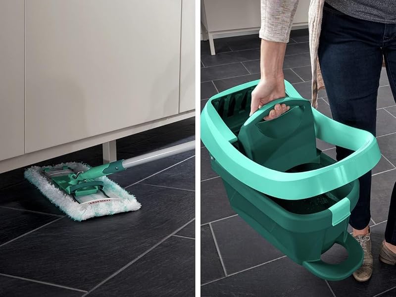 Wischtuchpresse Set Profi XL Mobile, Wischer Fußpresse, 2 Bezüge