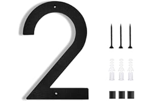 LUIETY 8 Inch House Numbers for Outside Modern | Large Floating Black House Numbers | Address Numbers/Door Garage Gate |911 Visibility Signage (2)