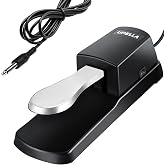 UPELLA Universal Sustain Pedal for Digital Piano, Keyboard, Synthesizer, Controller, MIDI and More (Silver Style 2)
