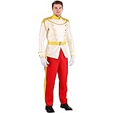 Official Disney Cinderella Prince Charming Costume for Men - Premium Quality White Royal Suit Outfit for Halloween