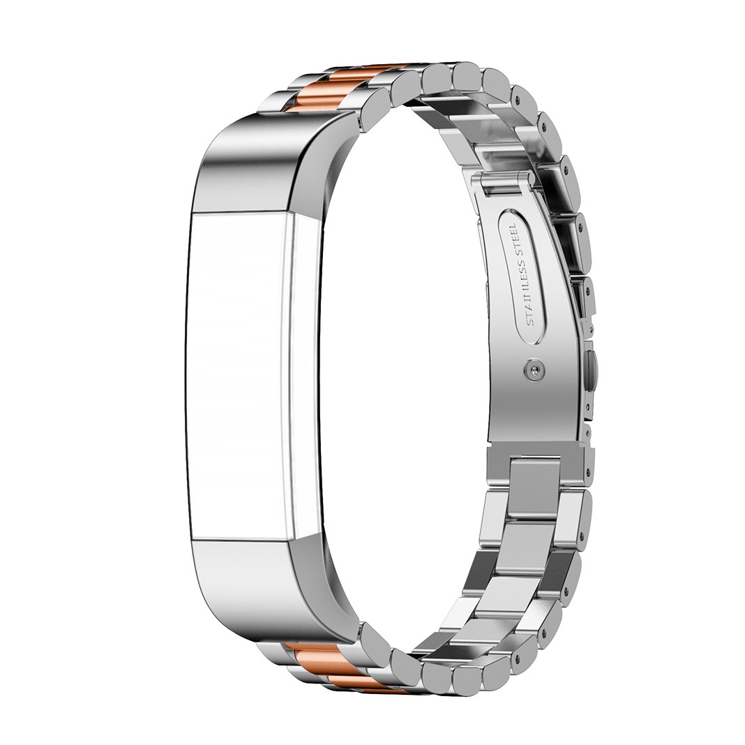 AISPORTS Compatible with Fitbit Alta Strap for Women Men, Fitbit Alta Strap Stainless Steel Metal Bracelet Solid Adjustable Sport Wristband Replacement Strap for Fitbit Alta/Alta HR Fitness Tracker