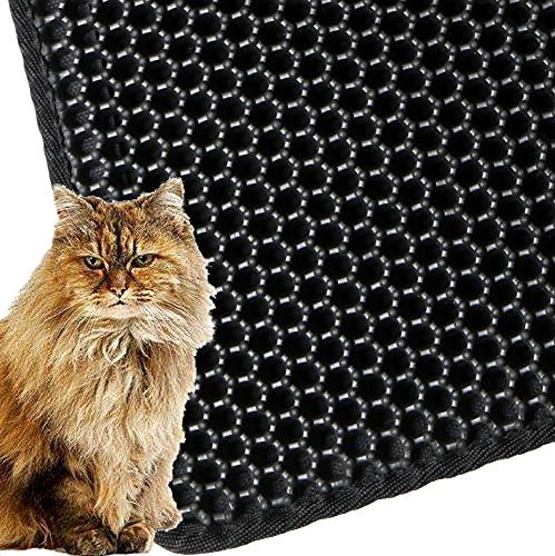 Diversity World 30" X 23" Tracking Cat Litter Mat or Food Litter Honeycomb Type Mat (black)