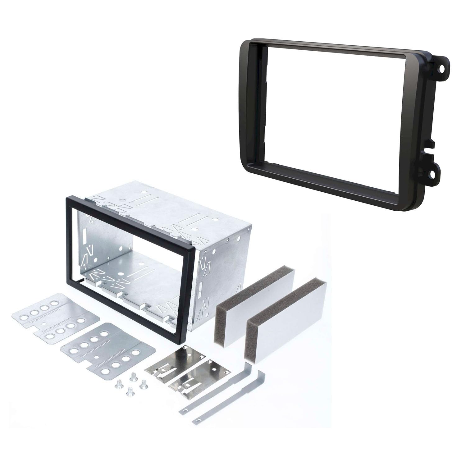 Audioproject A177 - Car radio double DIN ISO radio cover incl. installation slot compatible for VW Golf 5 6 Passat EOS Skoda Octavia 2-DIN