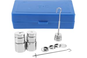 ULTECHNOVO Slotted Mass Set with Hangers Metal Weights for Physics Laboratory Experiments Science Education Balance Scale Kit Pattern Weights for Sewing Includes Storage Box