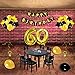 60th Birthday Decorations Kit - Happy Birthday Banner,40-Inch 60 Foil balloons,Gold Black Star Balloons Latex Balloons with Golden Ribbon for 60 Years Old Party Supplies