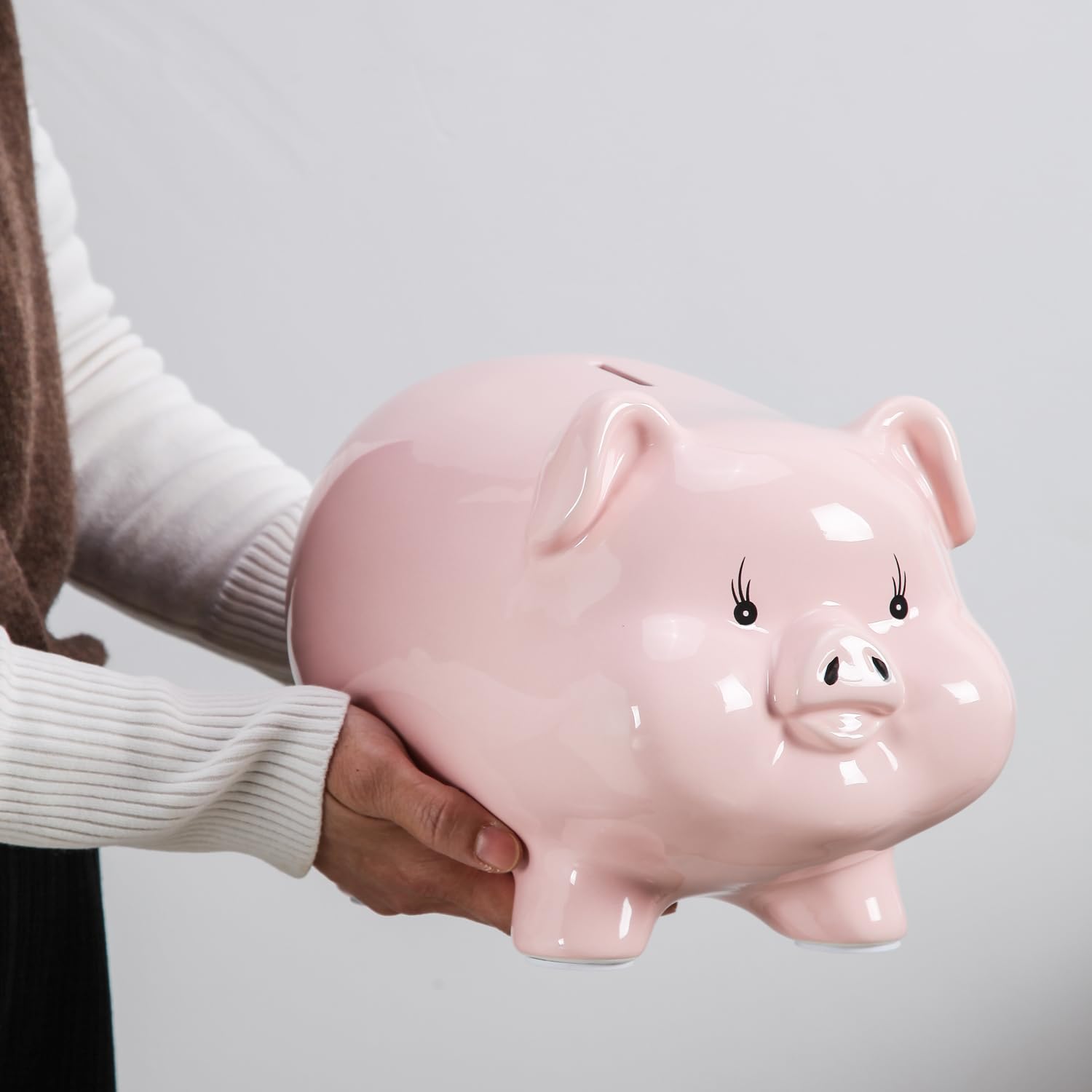 Photo 1 of 11'' Large Piggy Bank for Adults,Alcancias De Dinero para Adultos Niños,Ceramic Coin Bank,Piggy Bank for Boys,Girls Money Box,Money Bank,Modern Home Decor Living Room