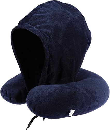 Amazon Com Healifty Neck Pillow With Hoodie Plush U Shape Neck