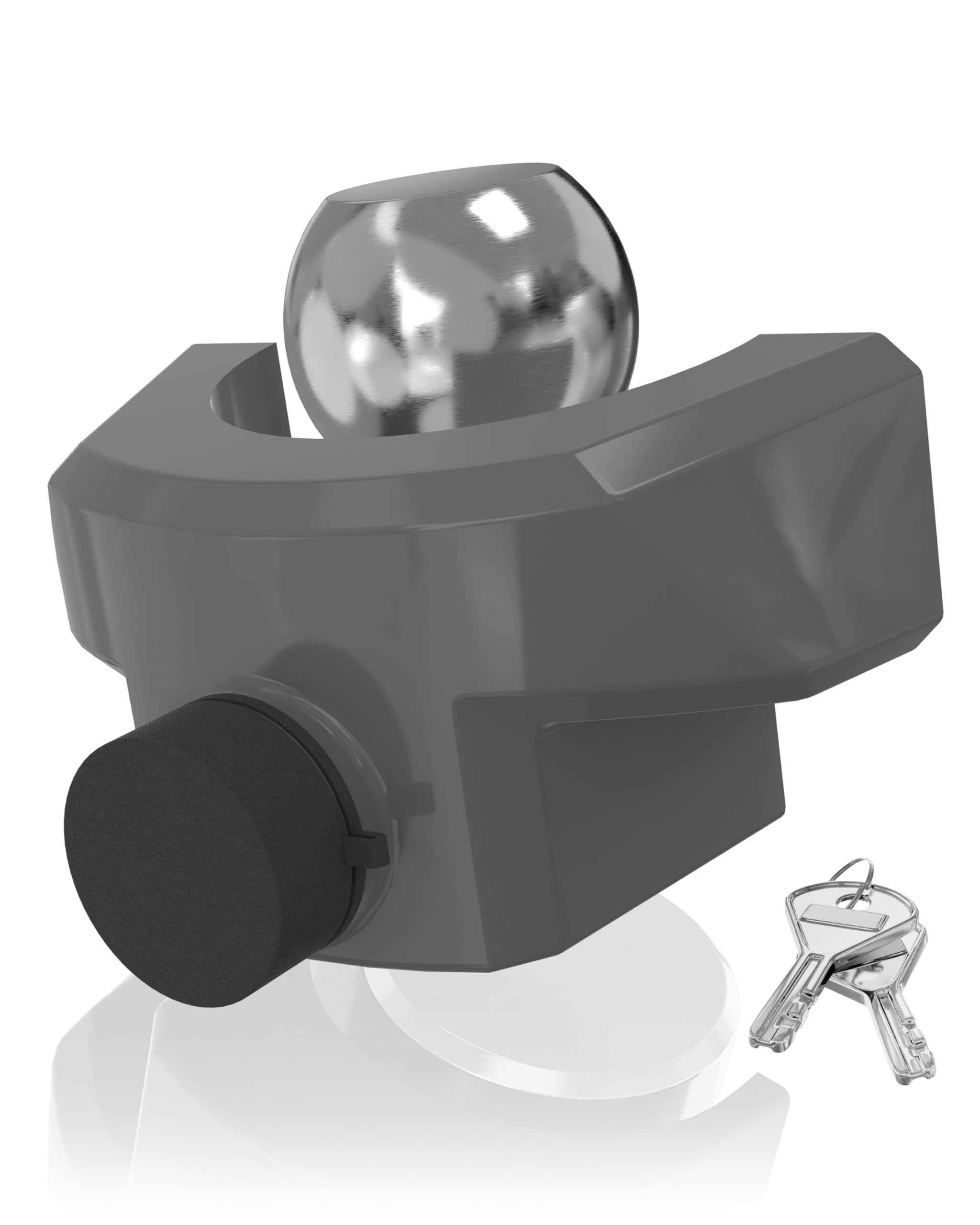Photo 1 of DEEAGLE Heavy Duty Trailer Coupler Lock, RV Trailer Locks Fits 2” Couplers, Anti-Theft Ball Hitch Lock, Grey