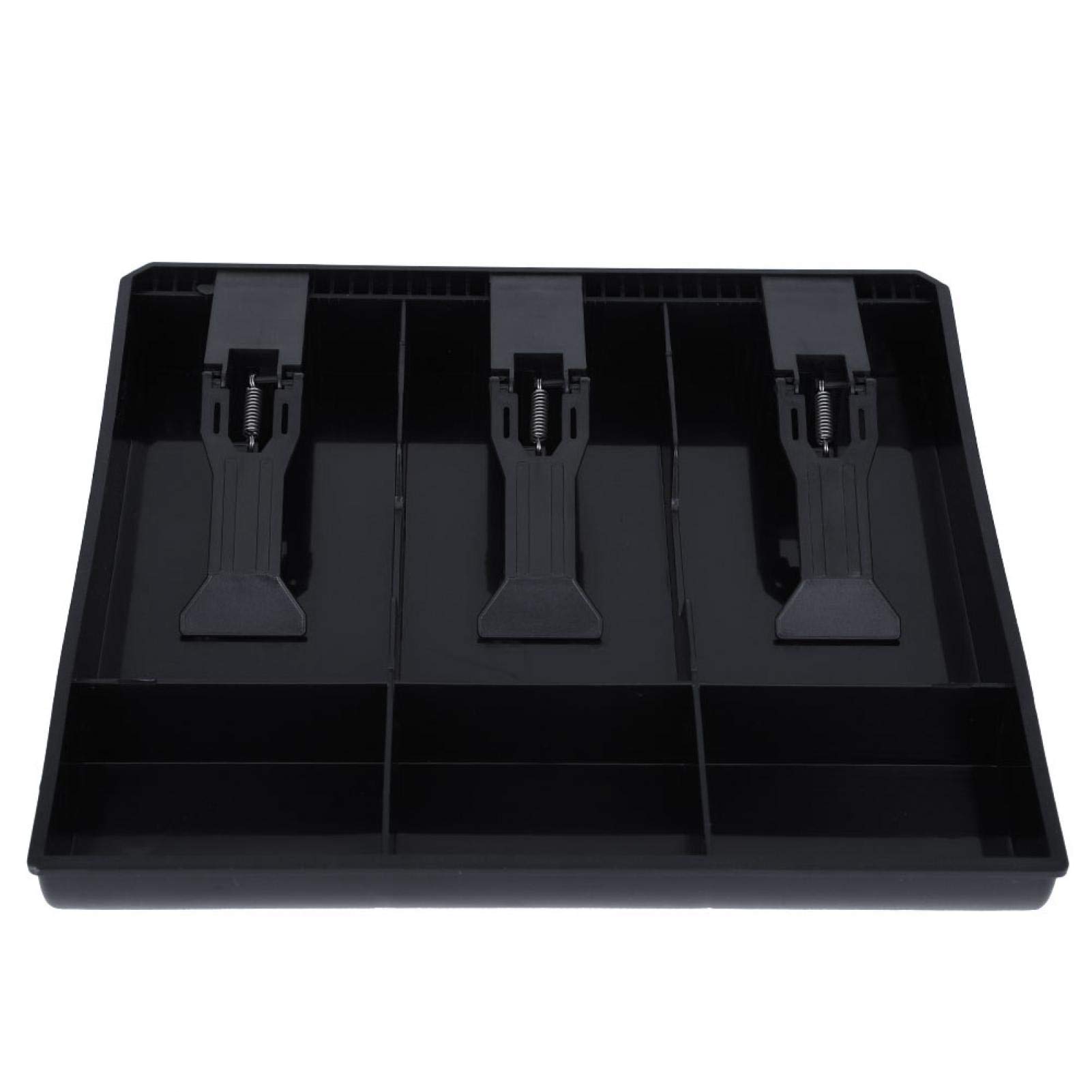 Black ABS Cash Drawer Register Insert Tray Replacement 3 Bills 3 Coins Money Storage Box (Black)