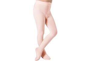 DIPUG Ballet Tights for Girls - Thick Soft Footed Dance Tights for Toddlers and Kids