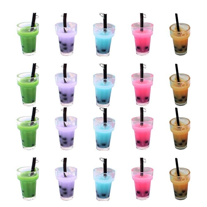 20pcs Bubble Tea Jewelry Accessories Fake Stereo Bubble Tea Decorative