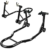Motorcycle Stand Lift, Universal Paddock Lift Stand, 1100lbs Front Rear Combo Stand Lift Stand, Rear U+L Fork Swingarm Spool Stand 2-Pack Black