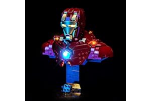 BrickBling LED Light Compatible with Lego Iron Man MK4 Bust, Creative Lighting Kit Compatible with Lego 76327 - Not Come with Model (Classic Version Light)