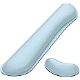 Dapesuom Enlarge Keyboard Wrist Rest Pad,Memory Foam Set Wrist Cushion Support for Easy Typing & Pain Relief,Mouse Wrist Pad,Anti-Slip Wrist Support for Gaming,Computer, Laptop, Office,Sky Blue